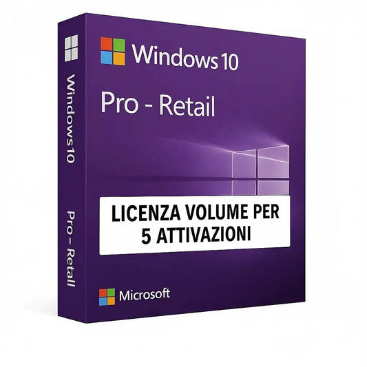 Windows 10 Pro – Licenza Volume per 5 Attivazioni MSLicenze